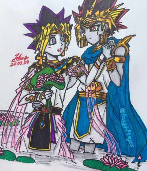 four-eyes-girl:Yugi is Atem’s lotus  ( ´ ▽ ` ).｡ｏ♡https://www.pixiv.net/en/artworks/84651575