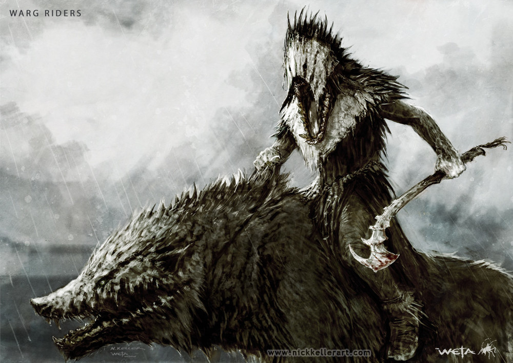 conceptartlibrary:  The Hobbit- Orc Warg Riders(summary taken from http://lotr.wikia.com/)Warg