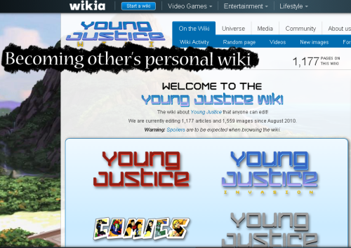 Young Justice fans problem #244: Becoming others personal wiki Request by tmae3114 &ldquo;Y