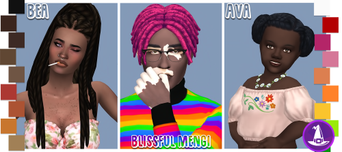 simthing-clever: Black History Month Witching Hour Hair Dump 10 Defaults &amp; extras. Meshes re