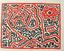 keithharingdaily:  Untitled (Monkey Man/Atomic Symbol), 1983 Keith Haring 