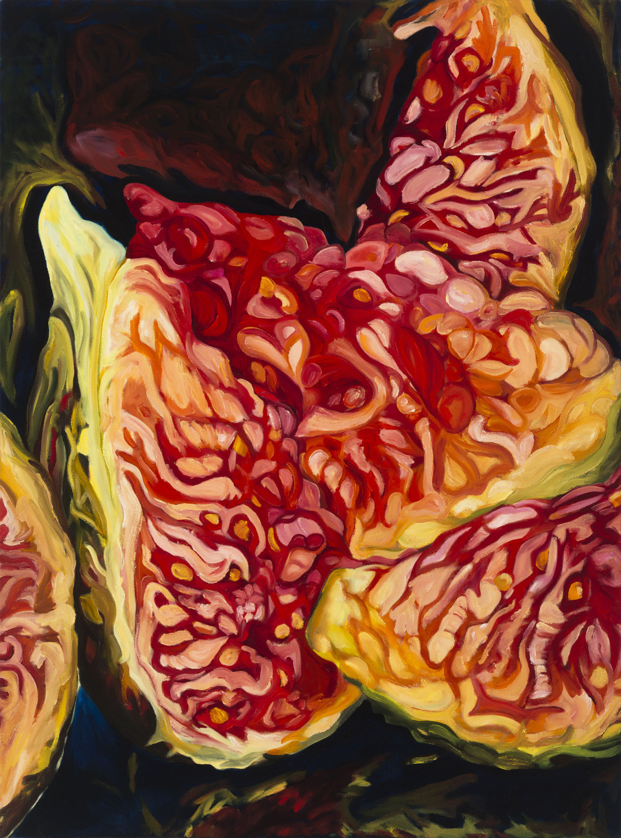 pomegranatelesbian: Fig, Pom, &amp; Blood Orange Logan Bruce Oil on Canvas 