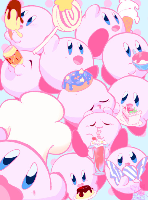 another kirby print! look at all those snacks!!<3