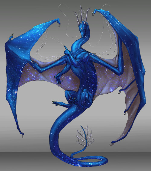 dai-rannosaur:Dragon design - star-spangled spiderweb 