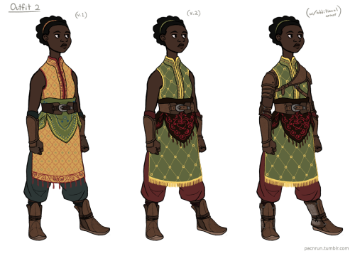 pacnrun: Some outfit concepts for my Daggerfall hero, Samayah. Since Daggerfall is pre-Morrowind and
