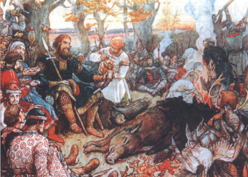 Monomakh`s hunting, Viktor Vasnetsov