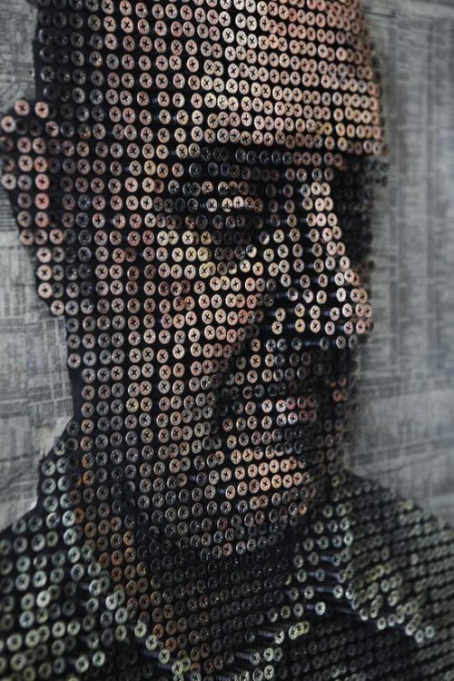 PORTRAIT MADE FROM SCREWS BY ANDREW MEYERS