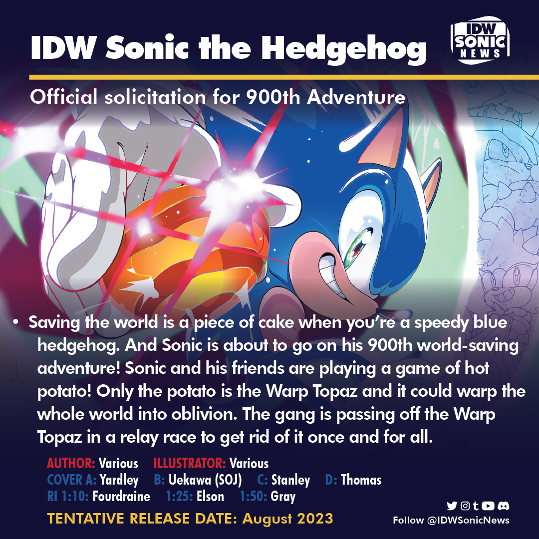 Sonic the Hedgehog's 900th Adventure - 2023 Online Exclusive – IDW  Publishing