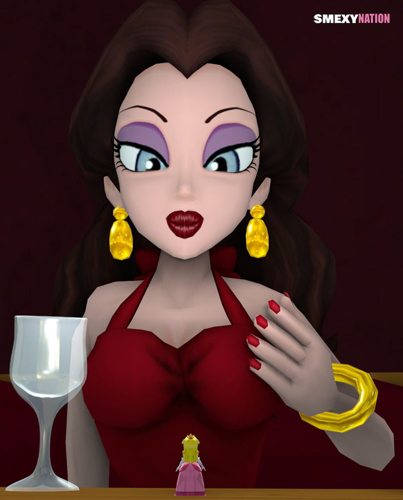 smexy-nation:Lady Pauline sneakily shrinks Princess Peach with a mini mushroom, shrinking