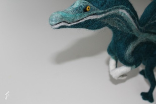 theyrecirclin: I needle felted a Spinosaurus! He’s a gift for one of my lecturers. He took aro