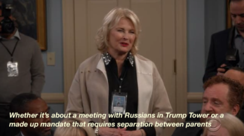 tvhousehusband: Murphy Brown crashes a White House press briefing and asks questions we all wish jou