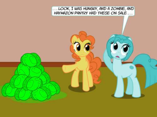 askthecookies: Tangy: Well, somepony will have to clean this out! Bluh: Aw….  xD