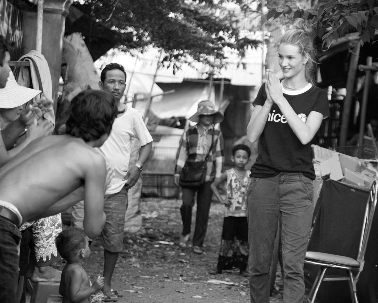  Rosie Huntington-Whiteley in Cambodia with Unicef for ITV’s Soccer Aid. May 2014 