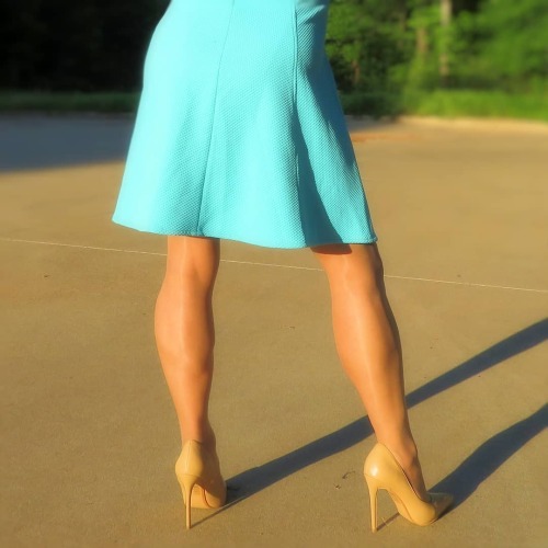 Another picture with different heels from my recent sunset photo shoot. I am wearing an American Liv