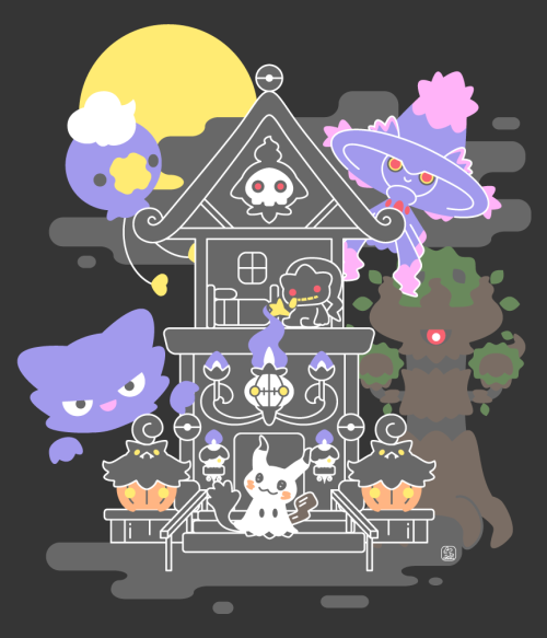quiescentsnow:Spoopy ghost Pokemon in a spoopy house