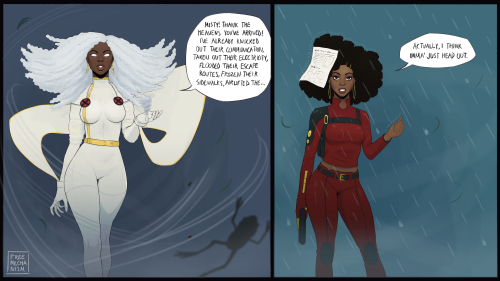 Storm and Misty Knight, a dynamic duo.Consider supporting me on Patreon for early access to similar 