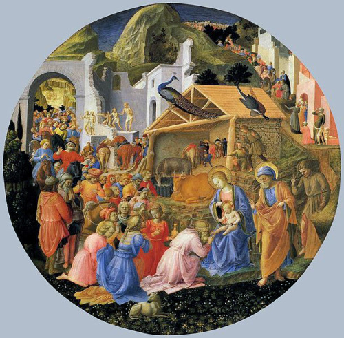 Adoration of the Magi tondo by Fra Angelico and Filippo Lippi, 1445