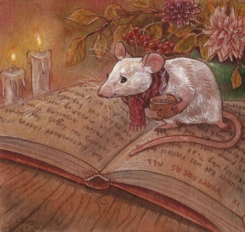 Cozy autumn reading for eliramouse on deviantart.com 