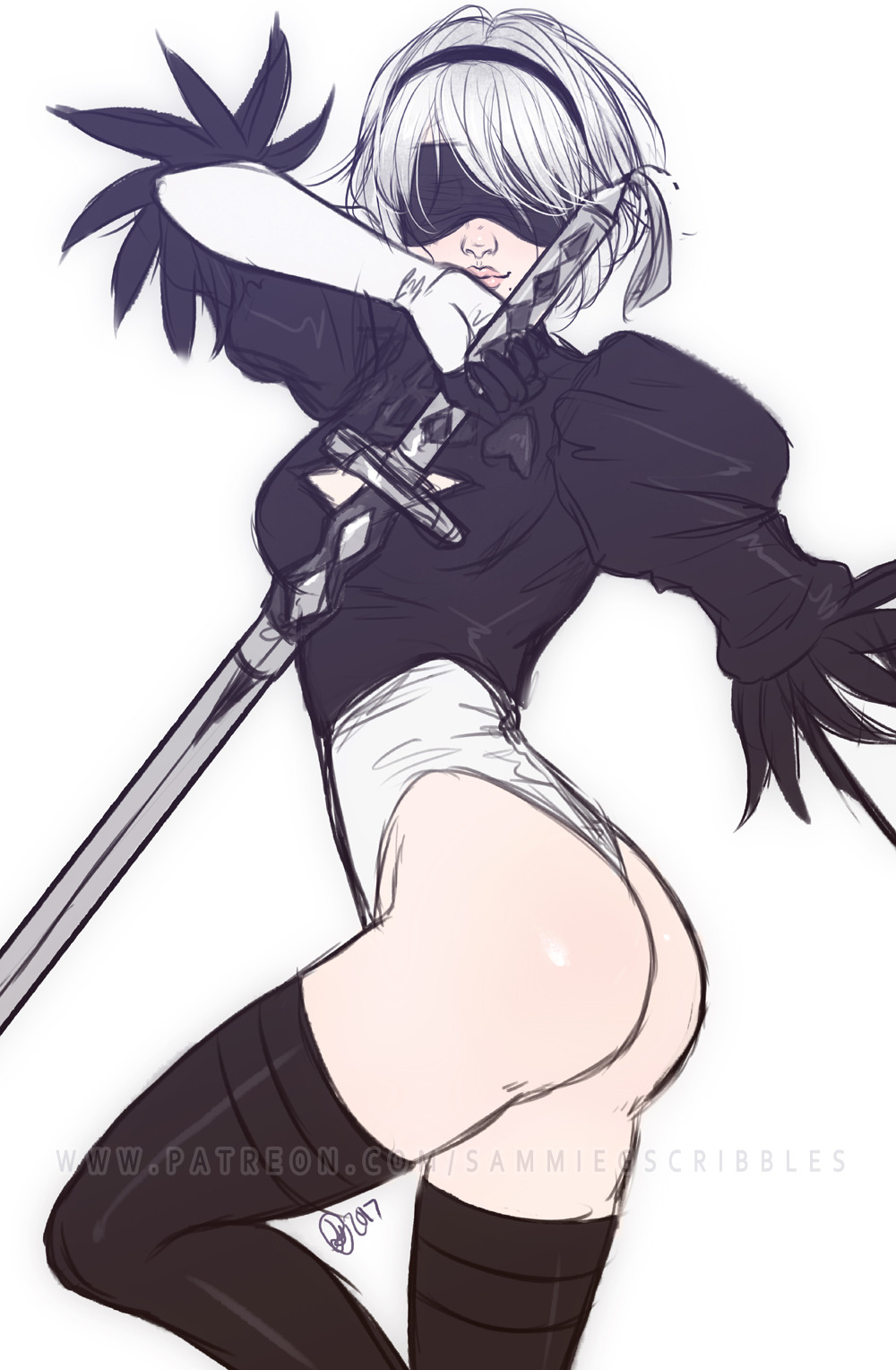 sammiegscribbles:  2B warmup from the other day   Patreon  ✩  Twitter ✩  Commissions