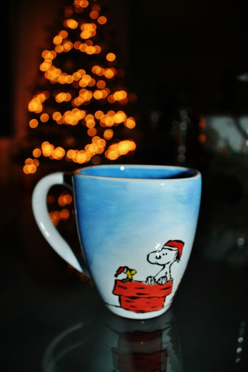 Spent Christmas night watching Charlie Brown with my Snoopy mug I painted about 2 years ago <3How