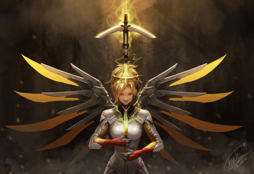 borealisowl:  MERCY, Tracer, MERCY, half angel, angel die / KMGmaiOQ  