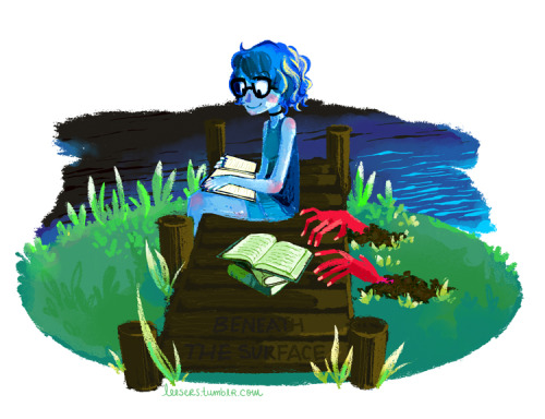 Summer Reading Club spot illustration for the Teen&rsquo;s theme &ldquo;Beneath the Surface&rdquo;.