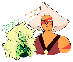 cldrawsthings:  I got distracted from meta jasper and lapis thoughts -bbut there was jaspidot hair swap talk on my dash so draws happened   teehee btw peri with long hair~ &lt;3 &lt;3 &lt;3