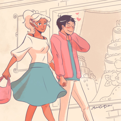 michelecandraw: Allurance Week Day 6 (Late) - PDAWalking hand in hand.