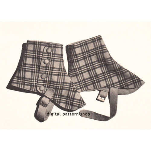 finickypatterns: 1940s Vintage Spats Pattern Steampunk Gaiters Sewing Pattern Victorian Shoe or Boo