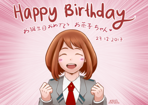 A bit late, but happy birthday to Uraraka Ochako a.k.a. URAVITY!お茶子ちゃんお誕生日おめでとう!!