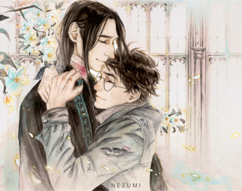 nezumi-art1: Snarry~ Snape survived after Nagini’s bite Present for my friend Aisura <3 