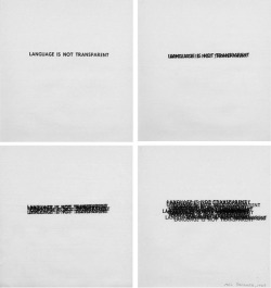 vjeranski:  &ldquo;Language Is Not Transparent&rdquo;, 1969 Mel Bochn 