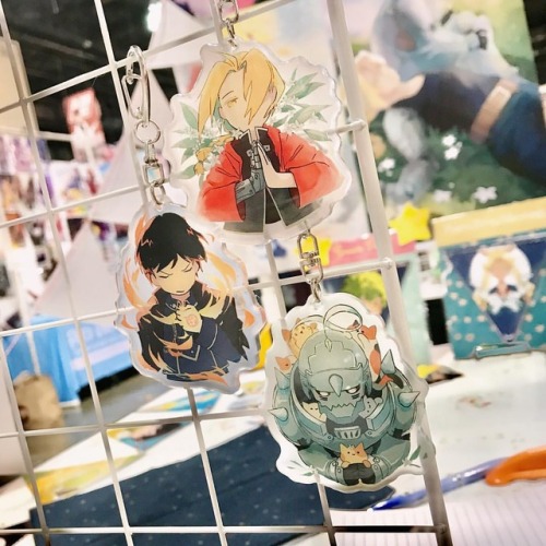 My fma charms arrived in time for #amke !! Find me in the artist alley table E15