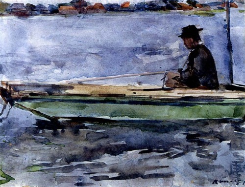 Fisherman in a Rowboat  -  Kees VerweyDutch 1900-1995