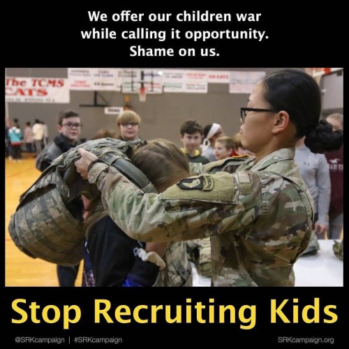 Posted @withregram • @stoprecruitingkids The military deliberately targets underage kids with both m