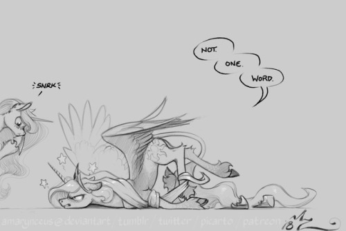 amarynceus: Daily Doodle #939/1000. Like capes, long wavy manes can be hazardous to the wearer.*SNRK* - - - - - - Clip Studio Paint, Cintiq 22HD. MLP etc © Hasbro, Lauren Faust.All Doodles made possible by Patron support. <3 