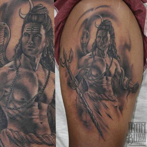 Lord Shiva with Chillum  Black Poison Tattoos