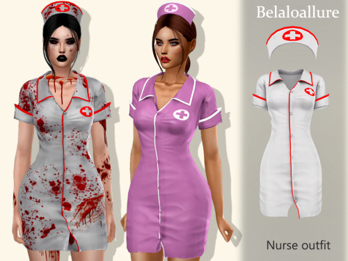 Nurse outfit• new mesh • the hat can be found on the left wrist category • all LOD • custom thumbnail • 6 swatches • HQ compatible • Please do not re upload or claim as yours • feel free to re color but do not include the mesh . DOWNLOAD...