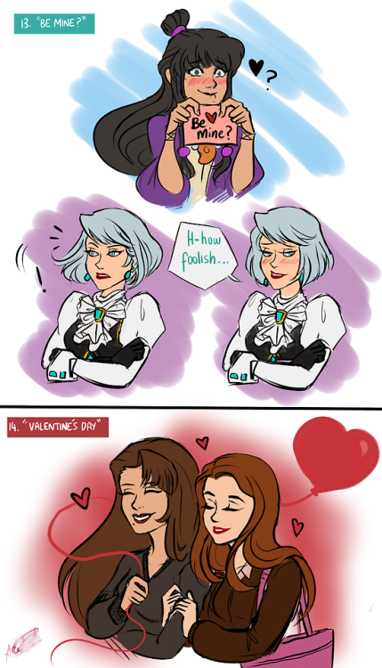 aceart-torney: What year is it. Hello. Have some old artwork from some Valentine’s Day Ace Att