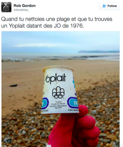 the-future-now: This cup of yogurt from 1976  just washed up on the beach and is going viral. Plastic litter takes thousands of years to decompose. Read more  follow @the-future-now 