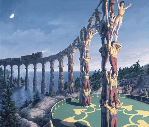 jedavu:  Amazing Optical Illusion Paintings That Make Your Imagination Go Wild Canadian artist Robert Gonsalves has created a series of incredible paintings that play with optical illusions.  