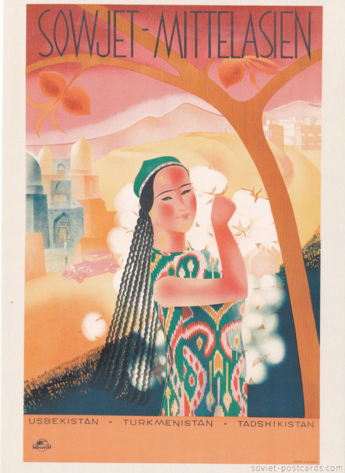 (via Travel Soviet Union Postcard (vintage Reproduction) - Soviet Middle Asia, 1934) 