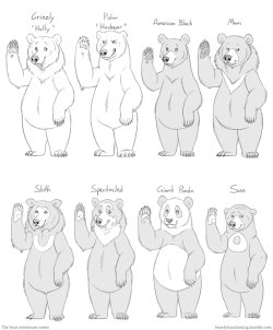 bearlyfunctioning:    The Bear Minimum Comic turned 2 at the start of this year! :D I wasn’t sure what to do to mark the occasion then suddenly thought of this! All the bear species (minus subspecies) in the comic style.I’d like for them to be somewhat