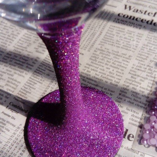 Purple Holo Wine Glass Stem