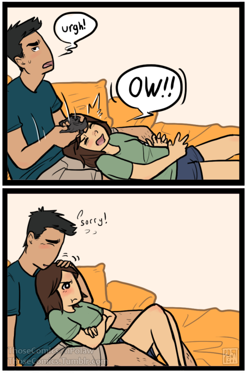 daddybearthings:  billyoceanness:  daddybearthings:  thosecomics:  When the game is so realistic you take damage irl. :C  mysubmissivekisses  “OMG how can people find this cute?! This is domestic abuse!! Just because it’s neatly wrapped in stealth