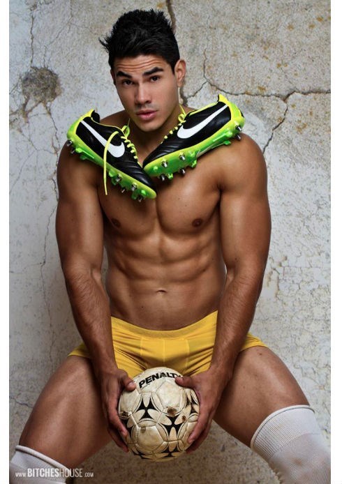 forcuriousguys:  More World Cup fever. DNA magazine gives us soccer stud Rafael Albuccino. 