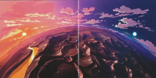 as-warm-as-choco:Amazing Tengen Toppa Gurren Lagann (天元突破グレンラガン) background illustrations that were 