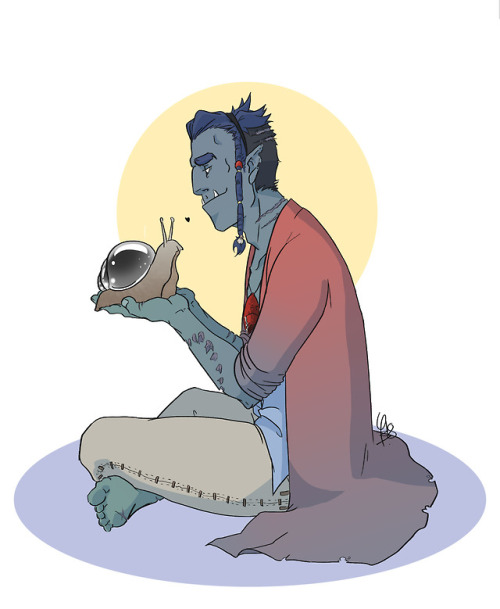My DnD half-orc druid Kanjan bought a huge silver snail during our last session and named her Penelo