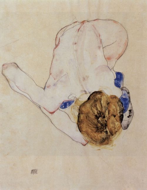 lunchlatte:Egon Schiele, Forwards bent feminine act, 1912