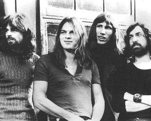 more-relics:Pink Floyd outside number 4 Hays Mews, Hampstead Heath, London, 1971.